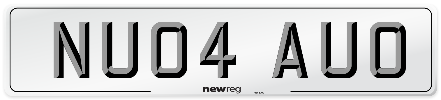 NU04 AUO Number Plate from New Reg